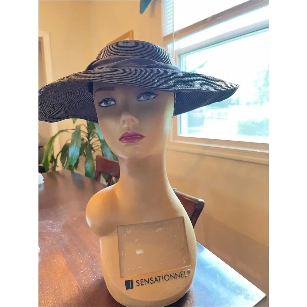 Unbranded Vintage Classic Black Wide-Brim Women's Sun Hat